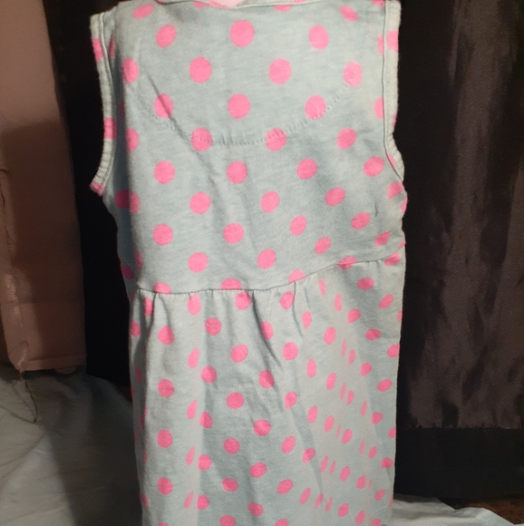 Baby Boden Grey w/ Pink Dots Dress w/ Knickers - Picture 4 of 6